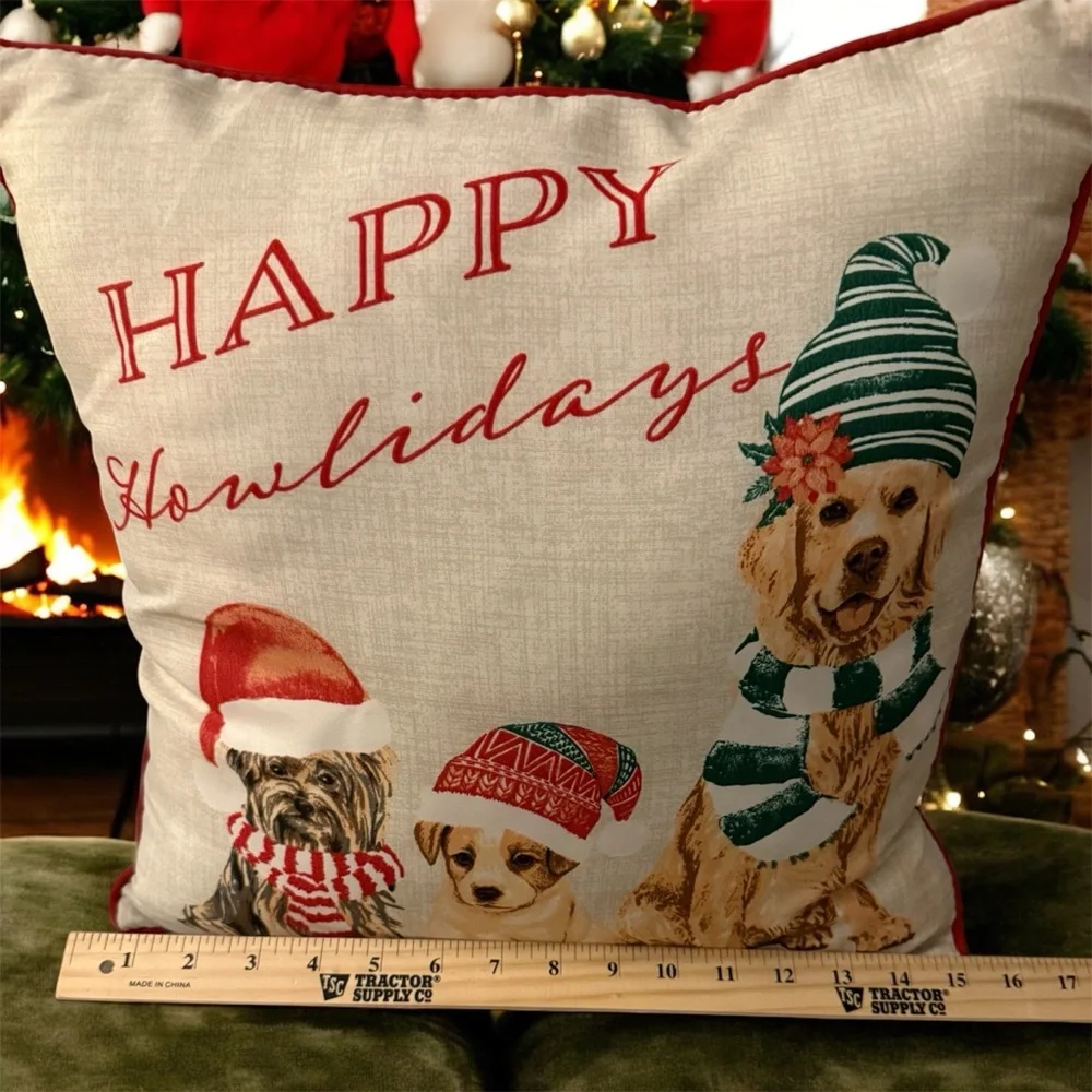 Festive Holiday Dog Pillow